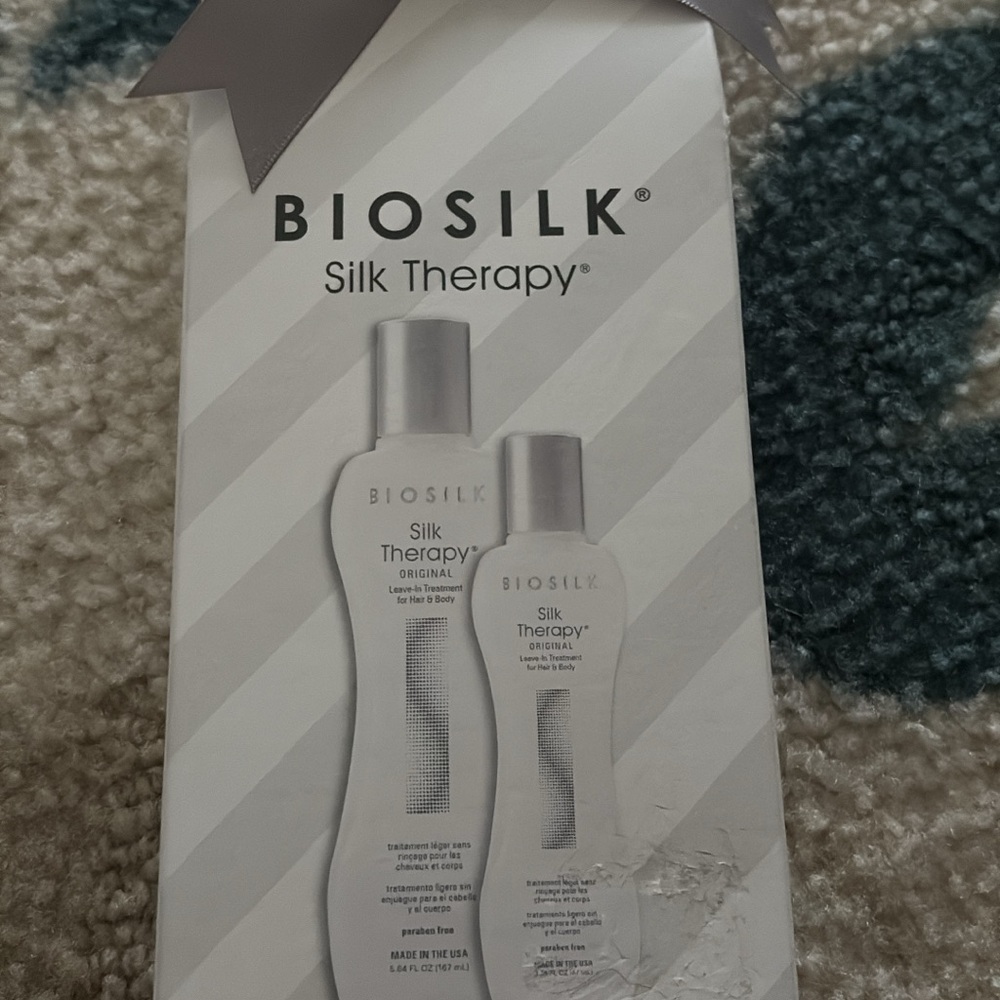 Biosilk Silk Therapy Duo - Silver and White- Leave In Treatment for Hair & Body